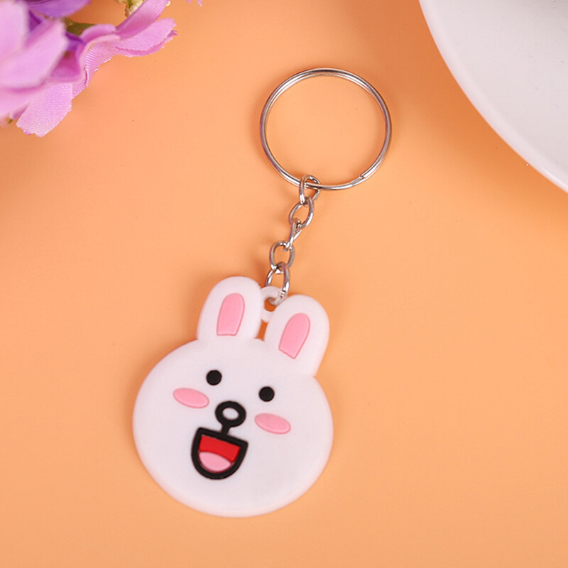 Cartoon Keychains, Cute Soft PVC Portable Hanging Pendant Keyring for Backpack Key Gift