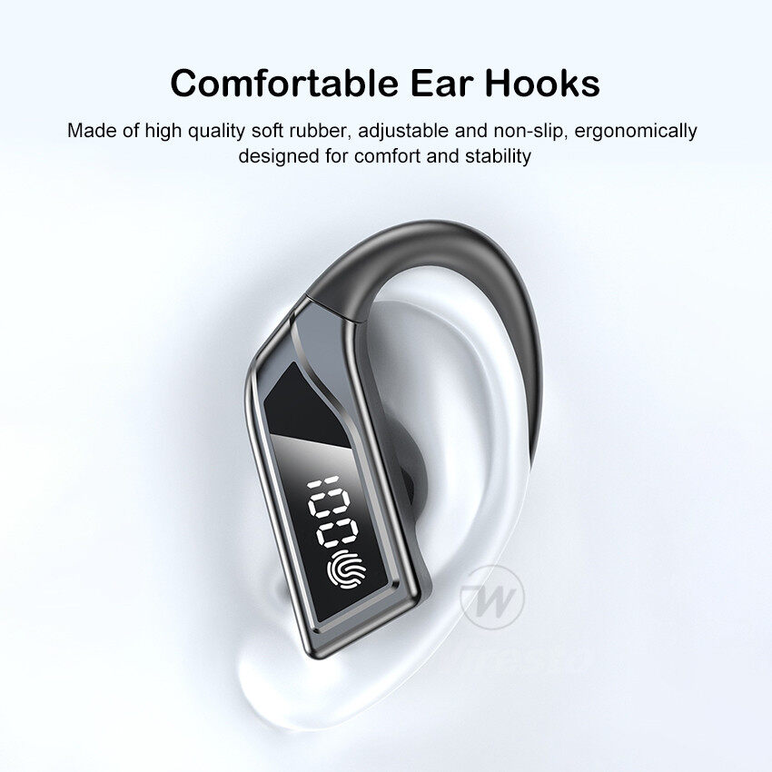 Wiresto TWS fülhallgató vezeték nélküli fülhallgató Bluetooth 5.1 fülbe helyezhető fejhallgató akasztó Fülhallgató sport fülhallgató izzadságálló fejhallgató_voghion.com