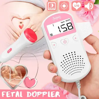 Daytoy USB Charging Home Fetal Doppler LCD Display Baby Heartbeat Detector Portable Pregnant Baby Ultrasound Heart Rate Monitor Stethoscope