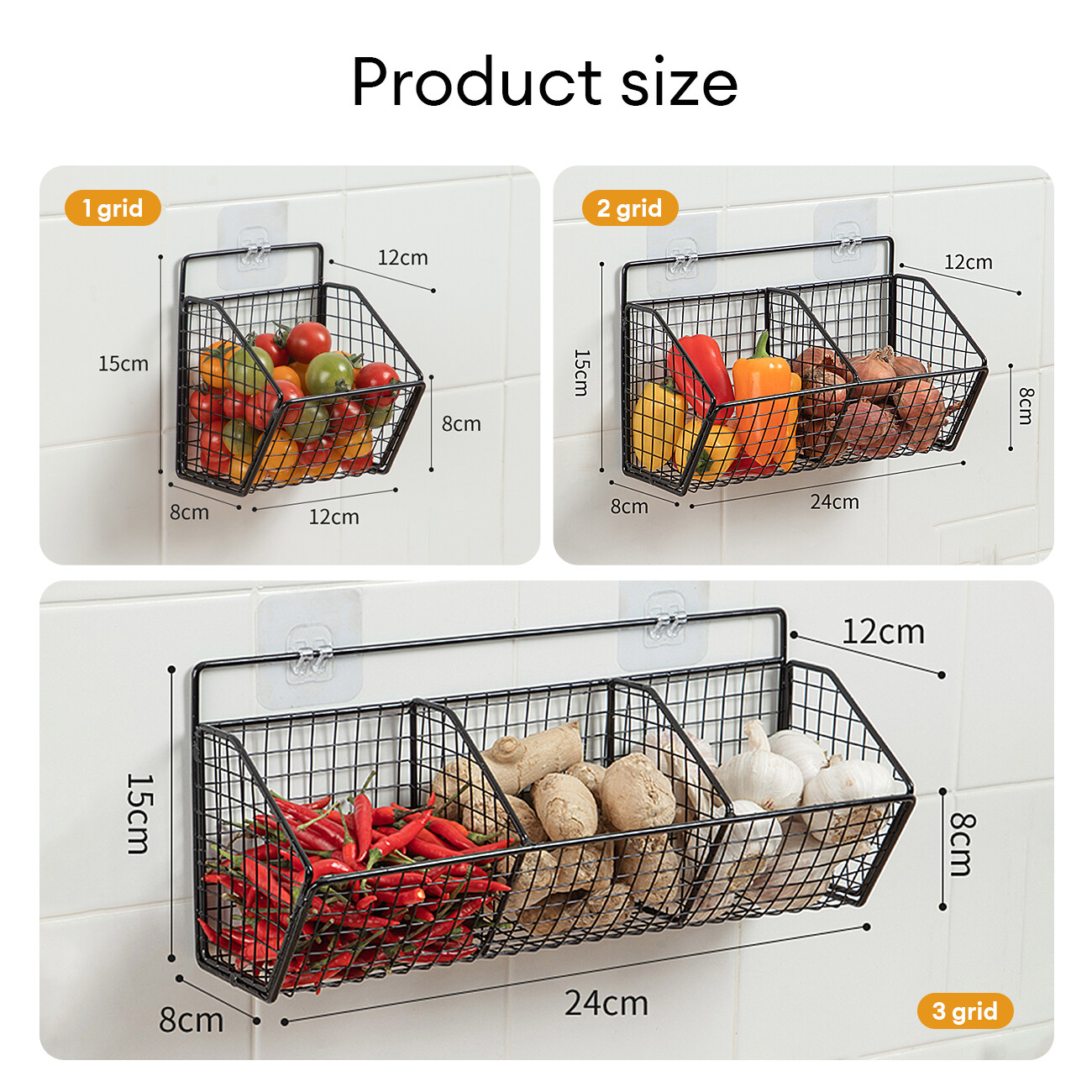 CNMF Onion, ginger and garlic storage basket kitchen wall-mounted spice rack