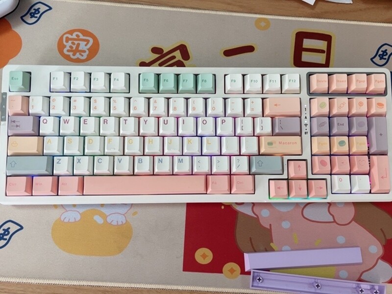 【Keycap Only】Beach Keycap Macaron Keycap 145 Keys Cherry Profile PBT Sublimation with 7u Spacebar Split space Keycaps For Cherry MX Switch Mechanical Keyboard RK61/Anne Pro 2/GK61
