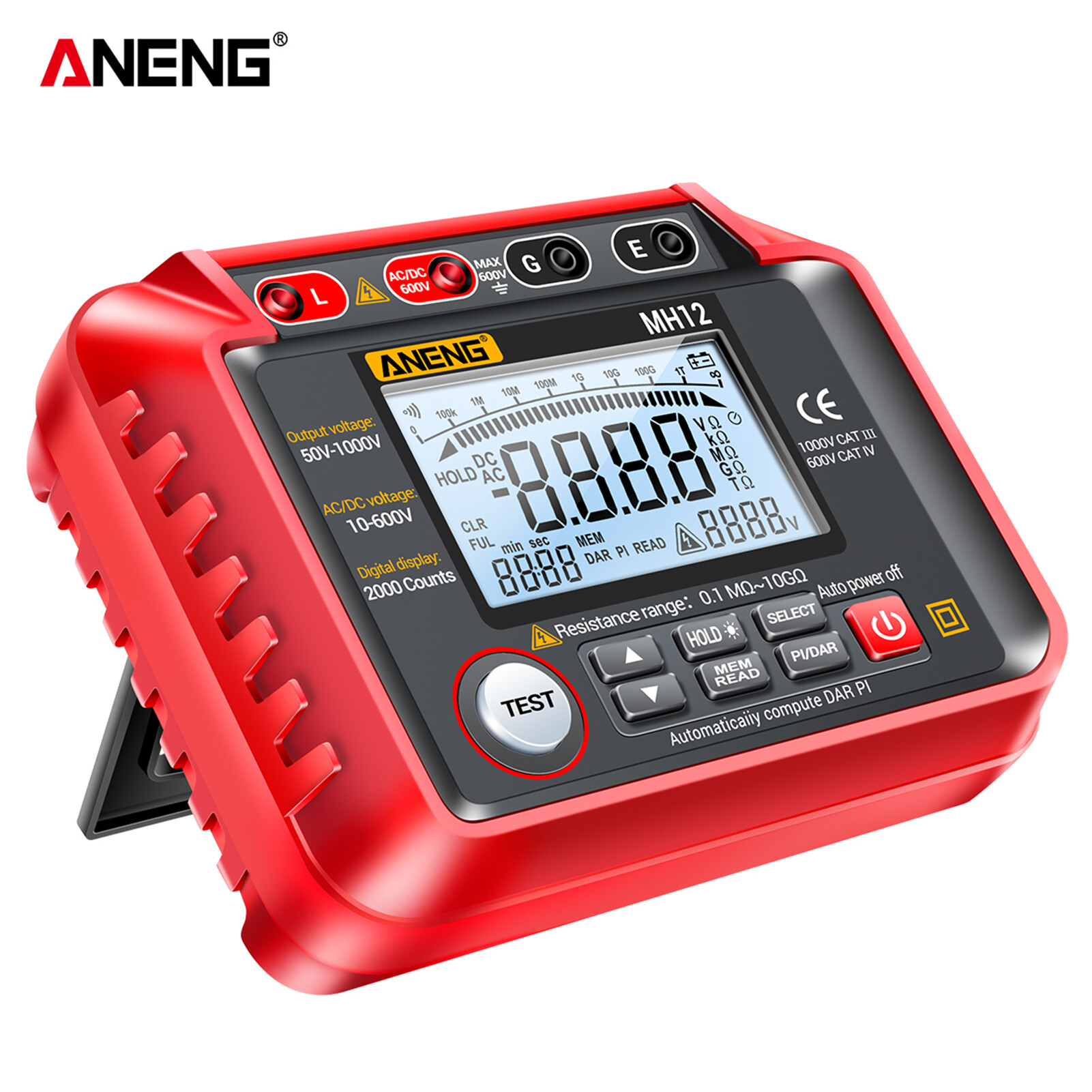 KKmoon ANENG MH12 Insulation Resistance Tester Shaking Table High Precision Megger Digital Insulation Resistance Meter Voltage Meter