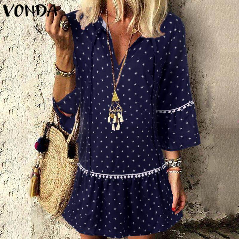 polka dot bell sleeve dress