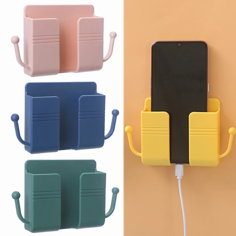 Hộp Đựng Sạc Điện Thoại Di Động Gắn Tường Hộp Đựng Điều Khiển Từ Xa Giá Đứng Đa Năng Giá Đỡ Điện Thoại Cắm Tường