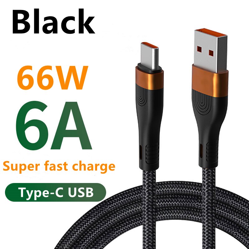 Zeallion Cáp USB Type C 6A Cho Huawei Honor Cáp Sạc Nhanh Xiaomi Redmi 66W