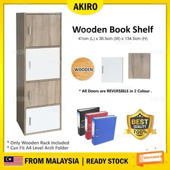 Akiro Malaysia 4 Tier Premium Wooden Solid Board Storage Box