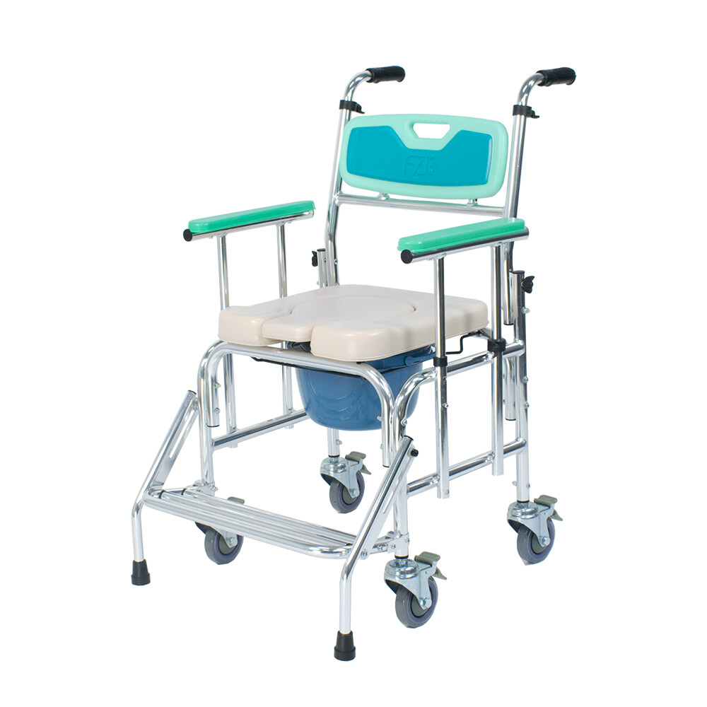 Bion Commode Chair 306 4 Omnidirectional Castor with Brakes