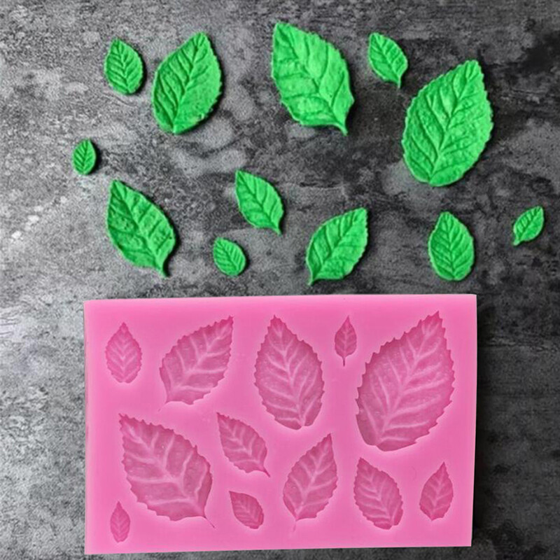 Rose Leaf Silicone Mold Leaves Fondant DIY Cake Decorating Tool Candy Chocolate
