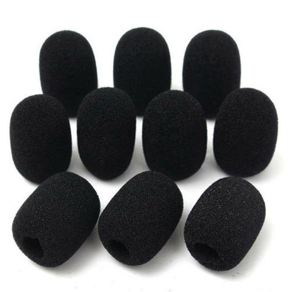 10PCS Microphone Windscreen Sponge Cover Headset Mic Foam Cover Protective Cap for Gooseneck Meeting Mic