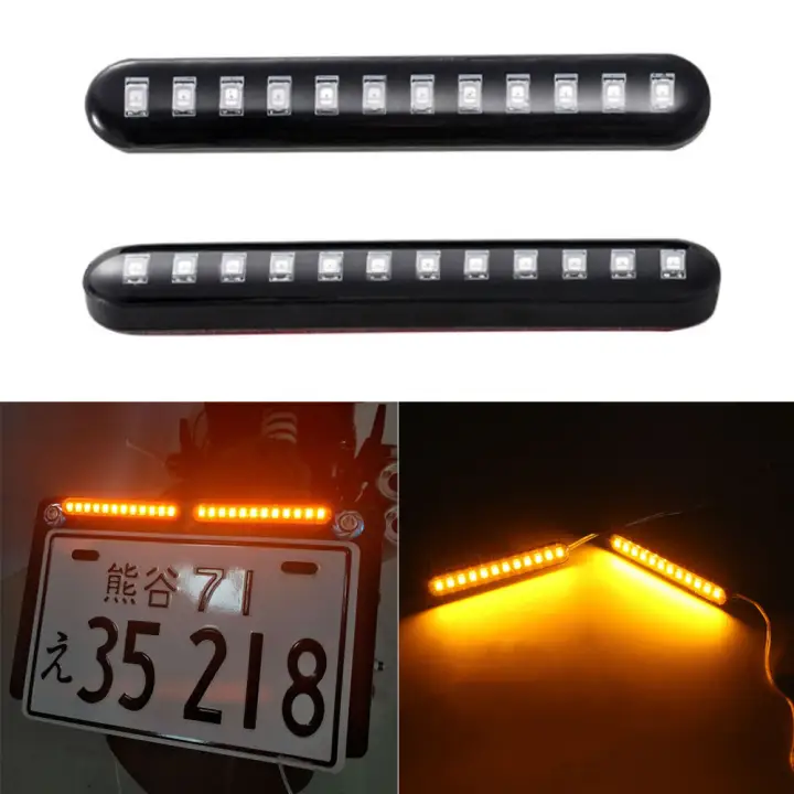 2 Pcs 12 Led Mini Strips Motorcycle Car Led Turn Signal Lights Flasher Light Lazada