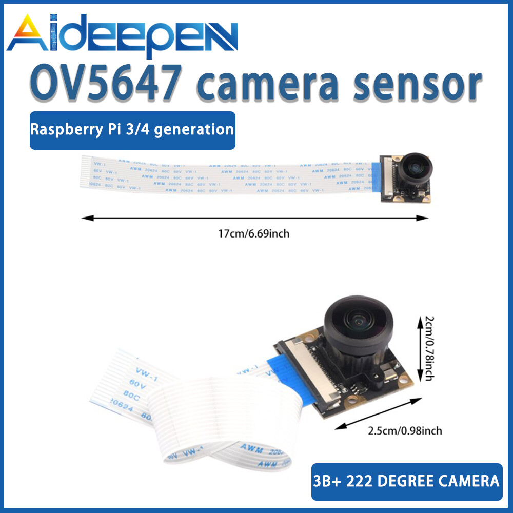 Raspberry pi 3/4 generation camera module ov5647 camera 222 degree fisheye wide-angle 3b+ 5 million pixels