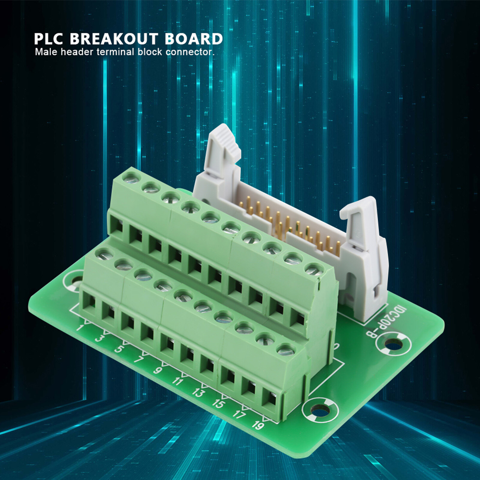 IDC20P 20Pin Male Header Burst Board Terminal Block Connector PLC Interface New