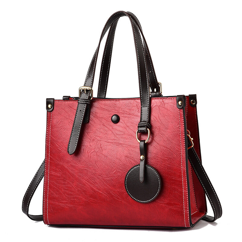 NALLCHEER Women's handbag shoulder bag fashion retro large capacity handbag pu leather