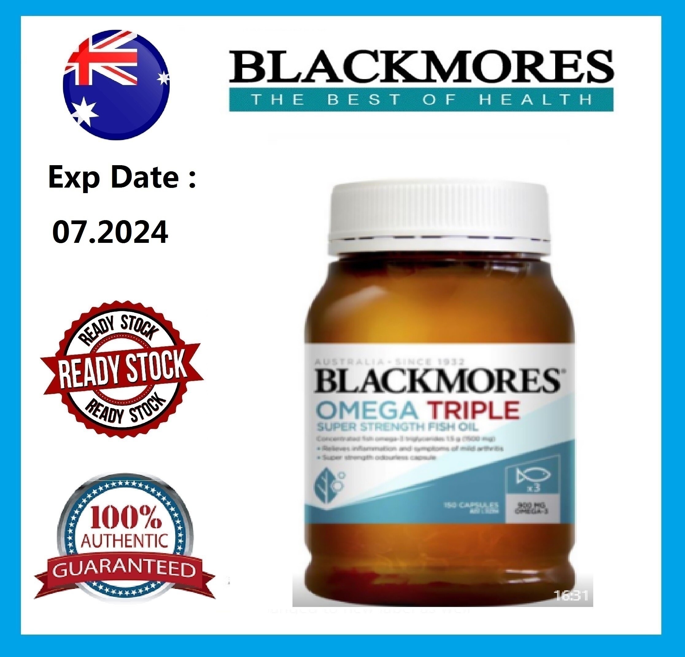 Blackmores omega triple concentrated outlet fish oil 150 capsules