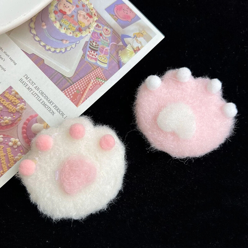 【ZNBY】Cute Pink Cat Feet Hair Clips