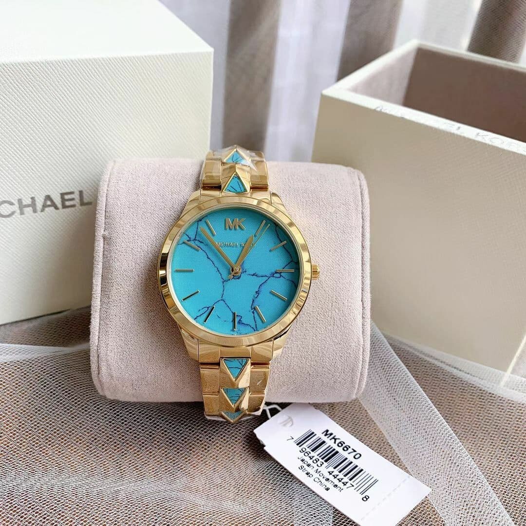 Michael Kors Runway Mercer Turquoise Dial Ladies Watch MK6670 Lazada