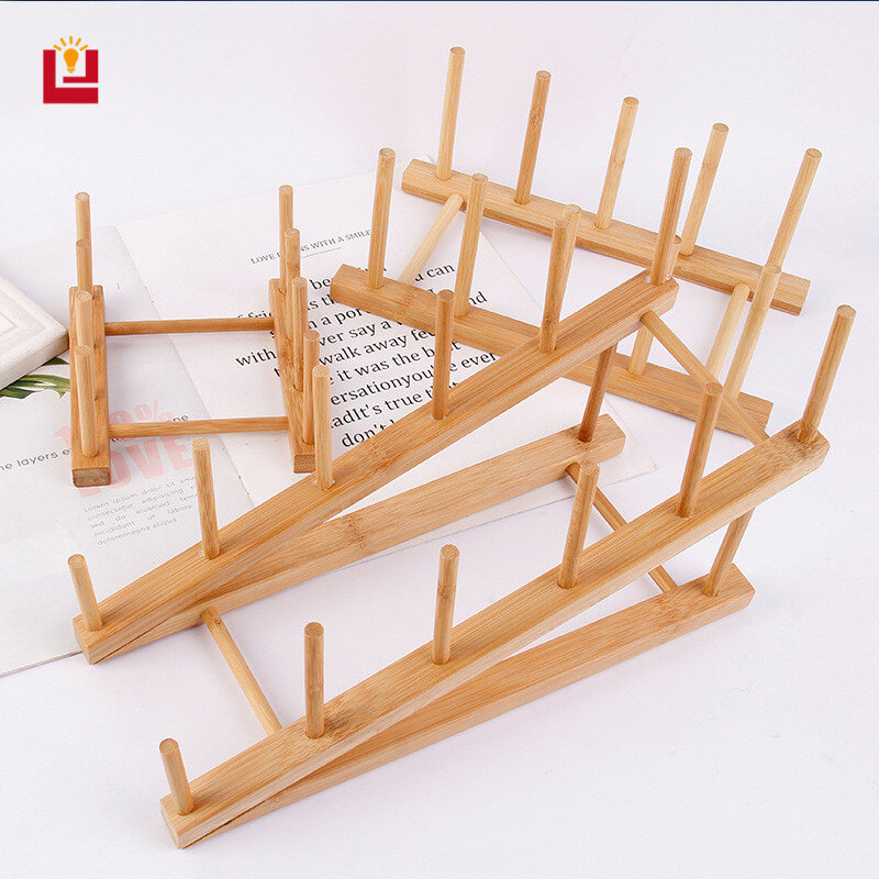 Bamboo storage cups and dishes rac kitchen dishes and dishes drying rac