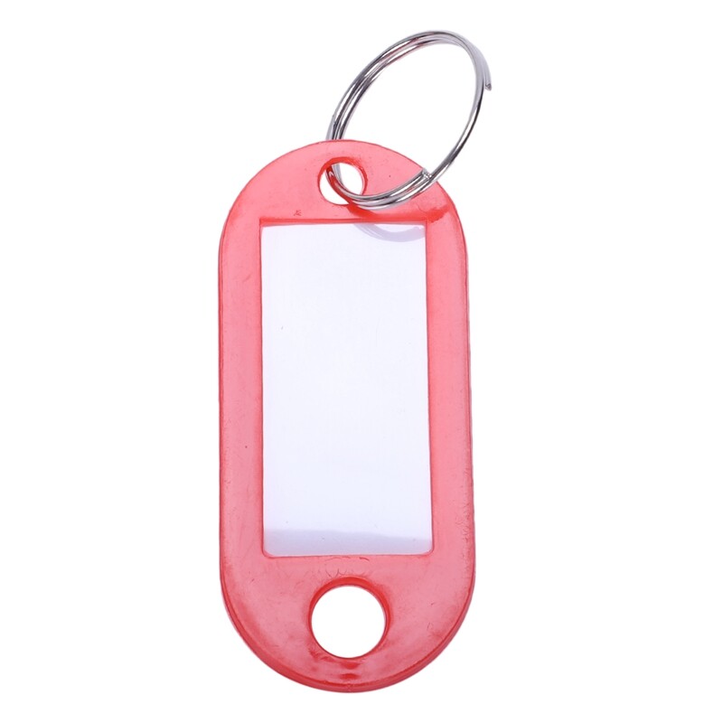 50 Pcs Plastic Keychain Key Tags ID Label Name Tags Split Ring