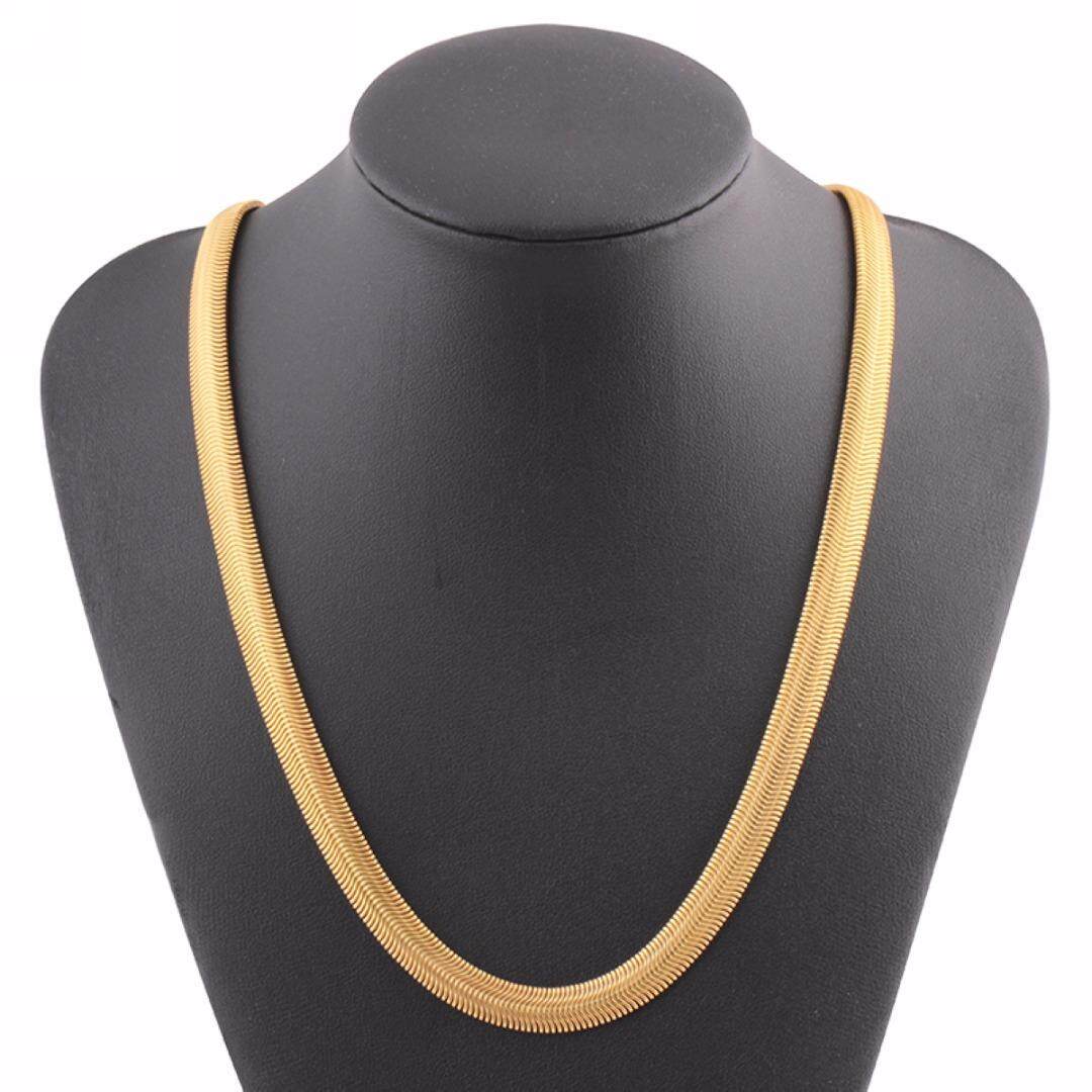 Vàng 18K Đầy Nam Nữ Rắn Vòng Cổ Chian Trang Sức Thời Trang 60Cm
