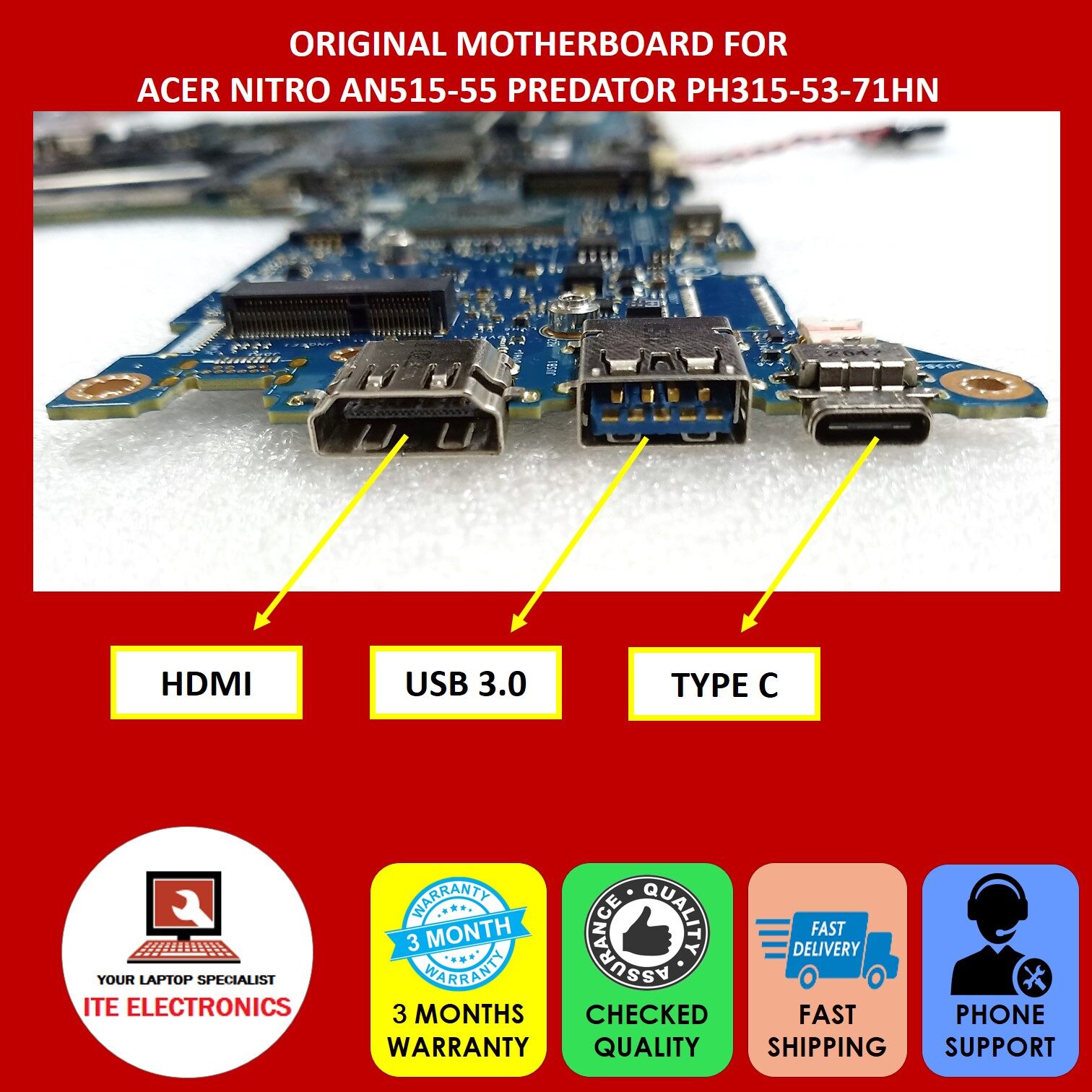 ACER NITRO 5 AN515-55 PREDATOR PH315-53-71HN INTEL CORE 15-10300H