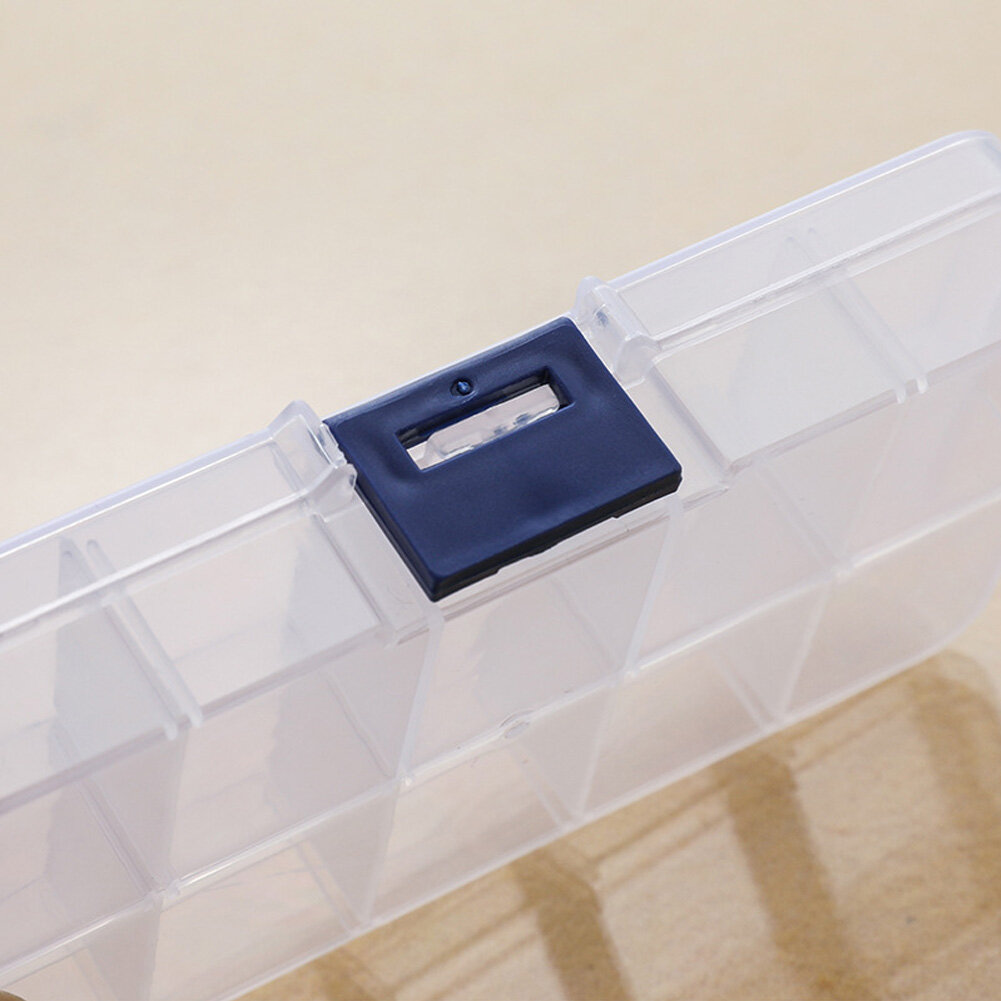 BEAUTYBIGBANG 1PC Storage boxes Slots Adjustable packaging transparent Tool Case Craft Organizer box jewelry accessories