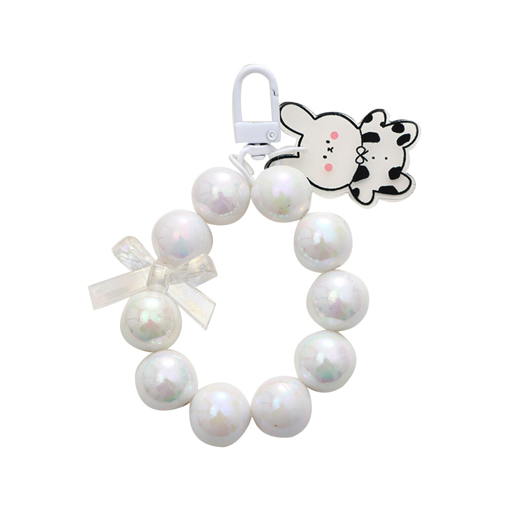 Mobile Phone Strap, Hand Strap, Beaded Hand Strap Decorated with Colorful Crystal Beads, Portable, with Cute Cartoon Acrylic Hanging