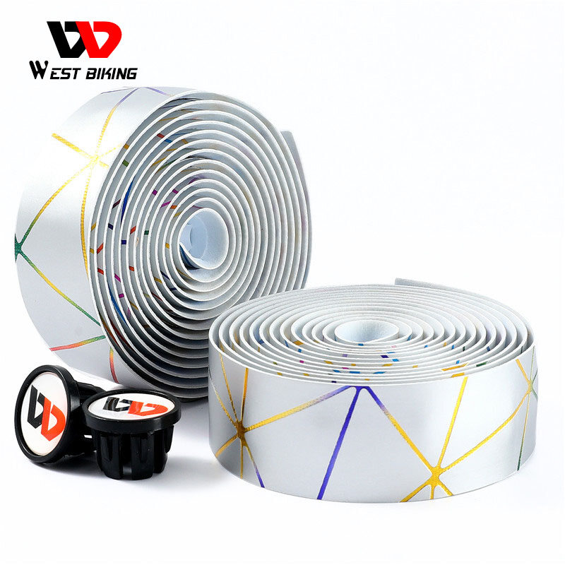 West Biking Road Bike Handlebar Tape Breathable PU EVA Bicycle Handlebar Tape Anti-silp Soft Handlebar Tape With End Plug Bicycle Accessories