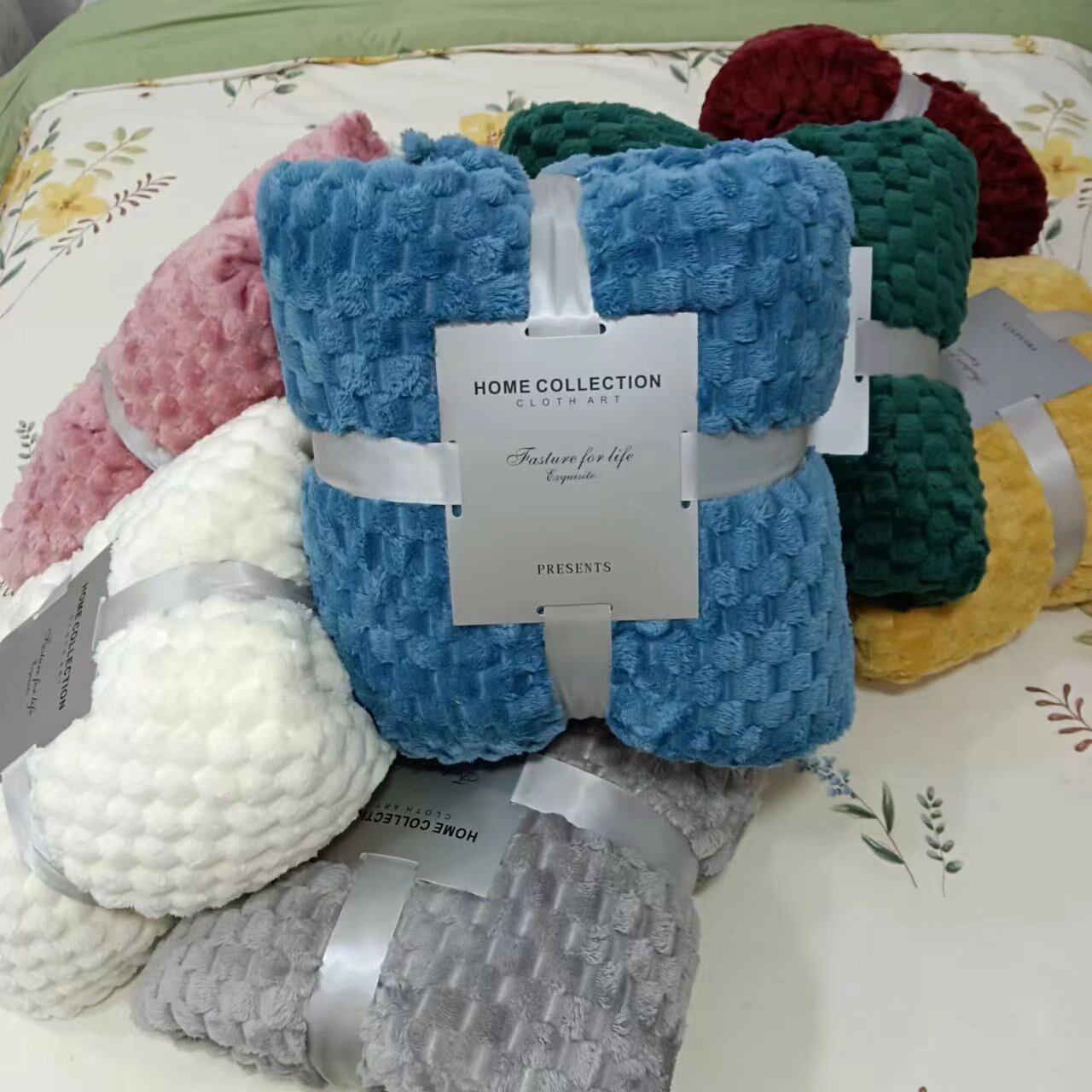 Thick Solid Color Flannel Blanket Air Conditioning Throw Blankets Warm Sofa Cover Hugging Beds-blankets