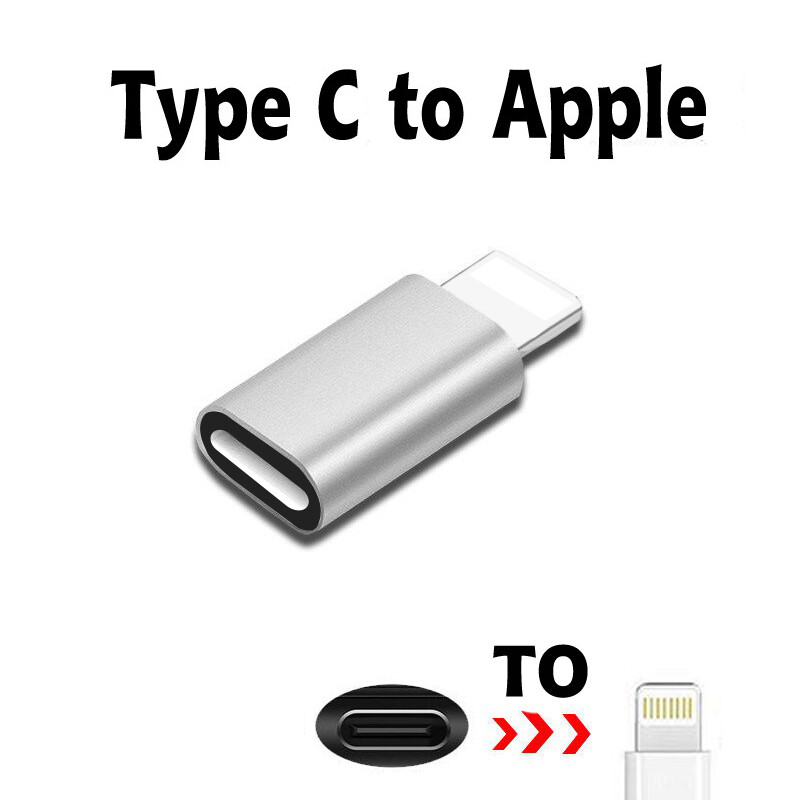 Top★ bộ chuyển đổi micro usb sang type-c sang lightning bộ chuyển đổi android iphone type c đầu nối cáp sạc đồng bộ dữ liệu usb micro sang usb-c sang type-c kim loại bạc mờ sạc nhanh hợp kim nhôm 921