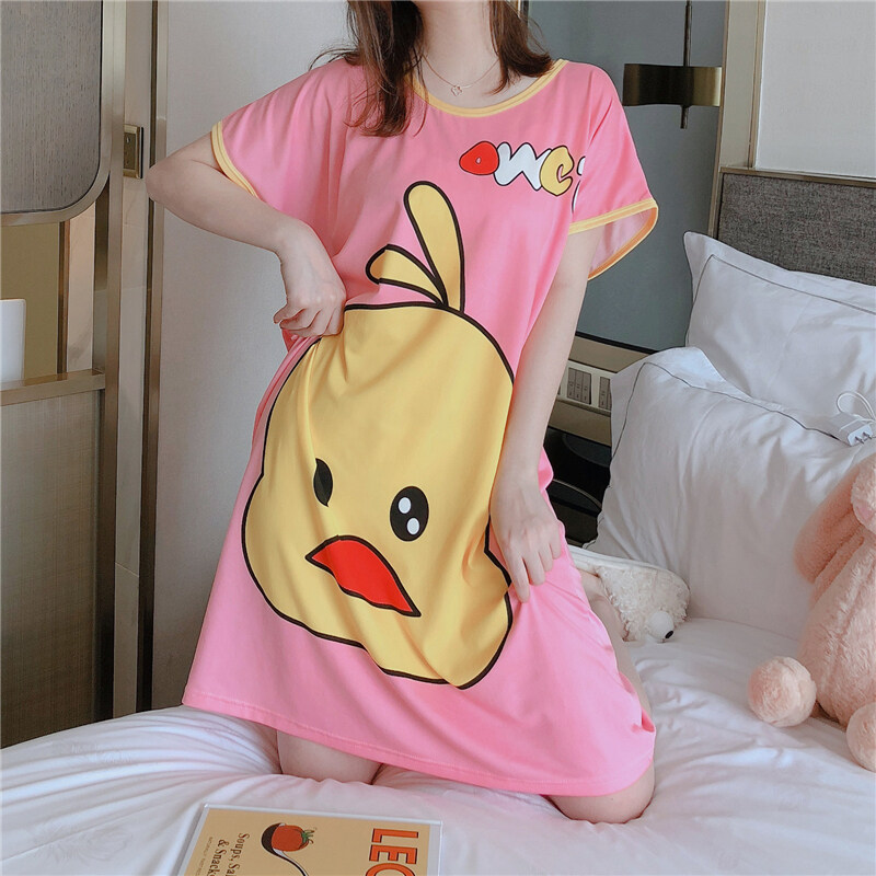 Nơi bán ◑ Hàn Quốc Kích thước mở rộng ngắn tay áo ngủ chất béo mm phụ nữ mùa hè phim hoạt hình đồ ngủ chất béo cho bà bầu mặc nhà