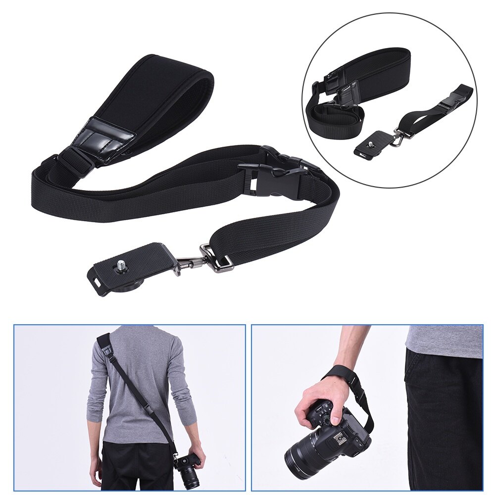 Andoer Professional Rapid Quick Release Camera Shoulder Sling Neck Wrist Strap for DSLR ILDC DV Outdoor Shooting