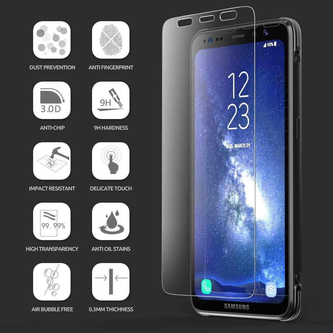 SUPCASE Galaxy S8 Miếng Bảo Vệ Màn Hình Chủ Động HD Cao Cấp Kính Cường Lực Bảo Vệ Màn Hình Cho Samsung Galaxy S8 Hoạt Động (2-Pack)
