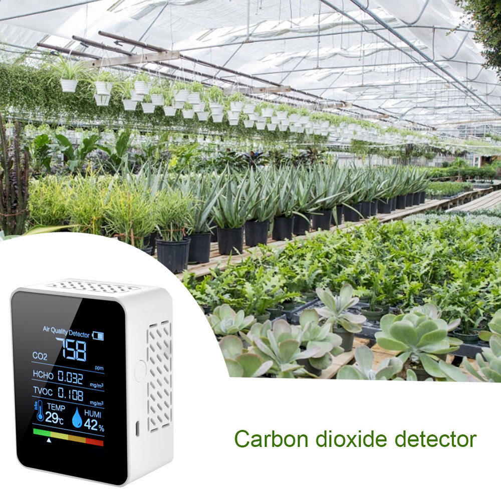 Cảm Biến Thông Minh Đa Chức Năng 5in1 CO2 Meter, Kỹ Thuật Số Nhiệt Độ Độ Ẩm Tester, Máy Dò TVOC Carbon Dioxide Giám Sát Chất Lượng Không Khí