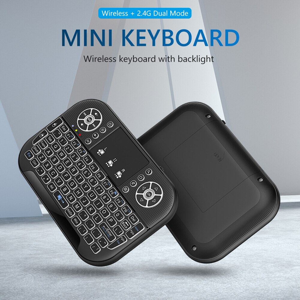 A8 Mini 2.4G Keyboard Backlight Bluetooth Air Mouse Wireless Touchable Remote Control For Smart TV Box Desktop Touchpad PC