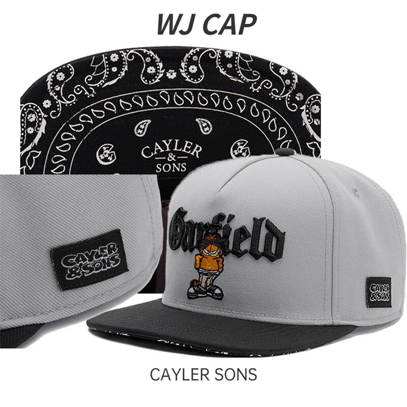 CAYLER SONS Hip Hop hat Garfield Embroidered Flat Cap for Men and Women baseball cap Sunshade Hat