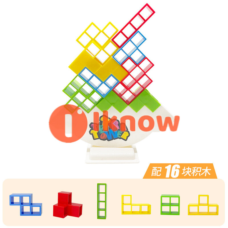 I know Tetra Tower Games Balance Stacking Team Building Blocks Board Game for Kids & Adult, Drop The Pile of Tower STEM Toys for 2 Players, Family, Parties, Travel