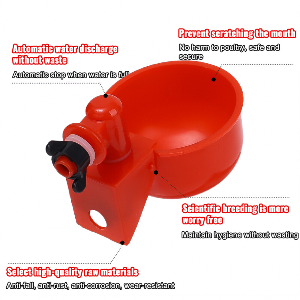 【88HomeStore】10/5 Pcs Chicken Duck Drinking Cup Automatic Drinker Chicken Feeder Plastic Poultry Farm Water Drinking Cups Easy Installation