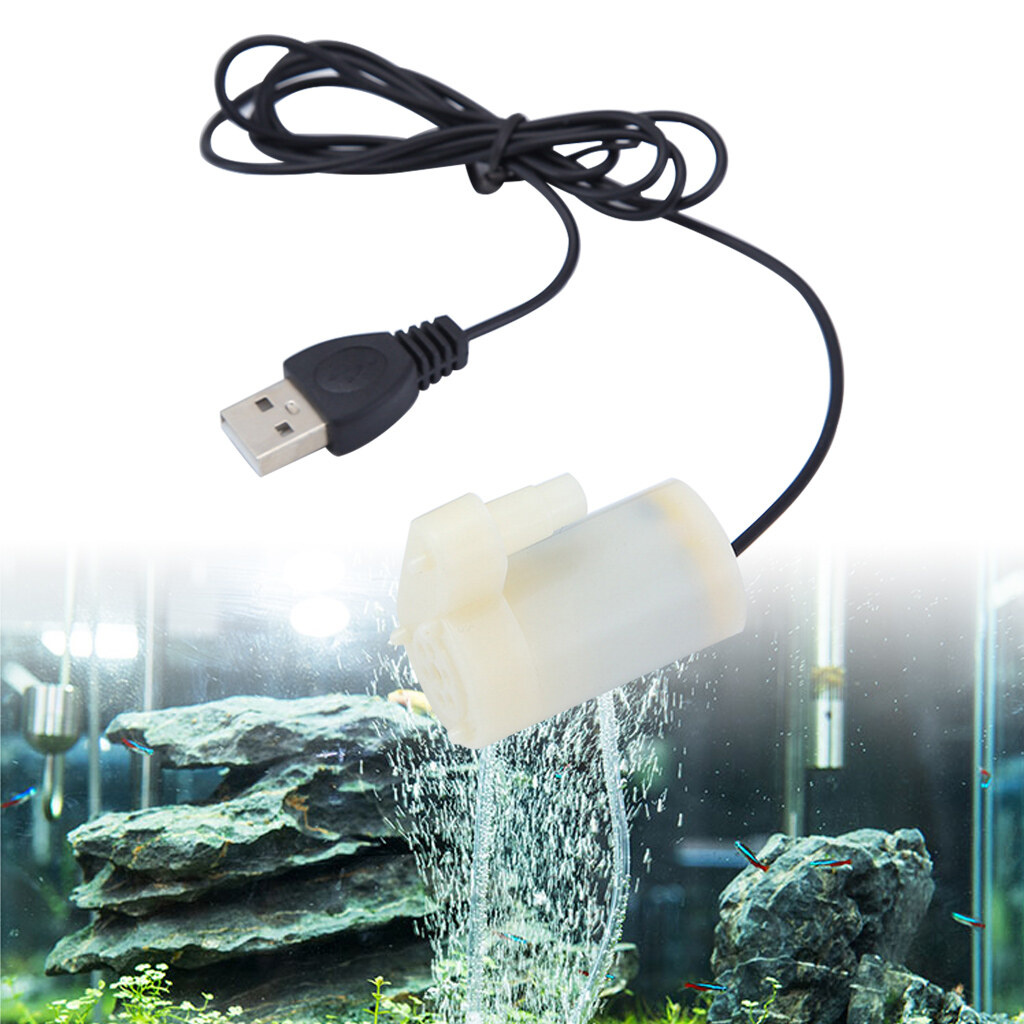 Micro Mini Submersible Water Pump Fish Tanks Aquarium Usb Powered DC 5V 2-3L/min