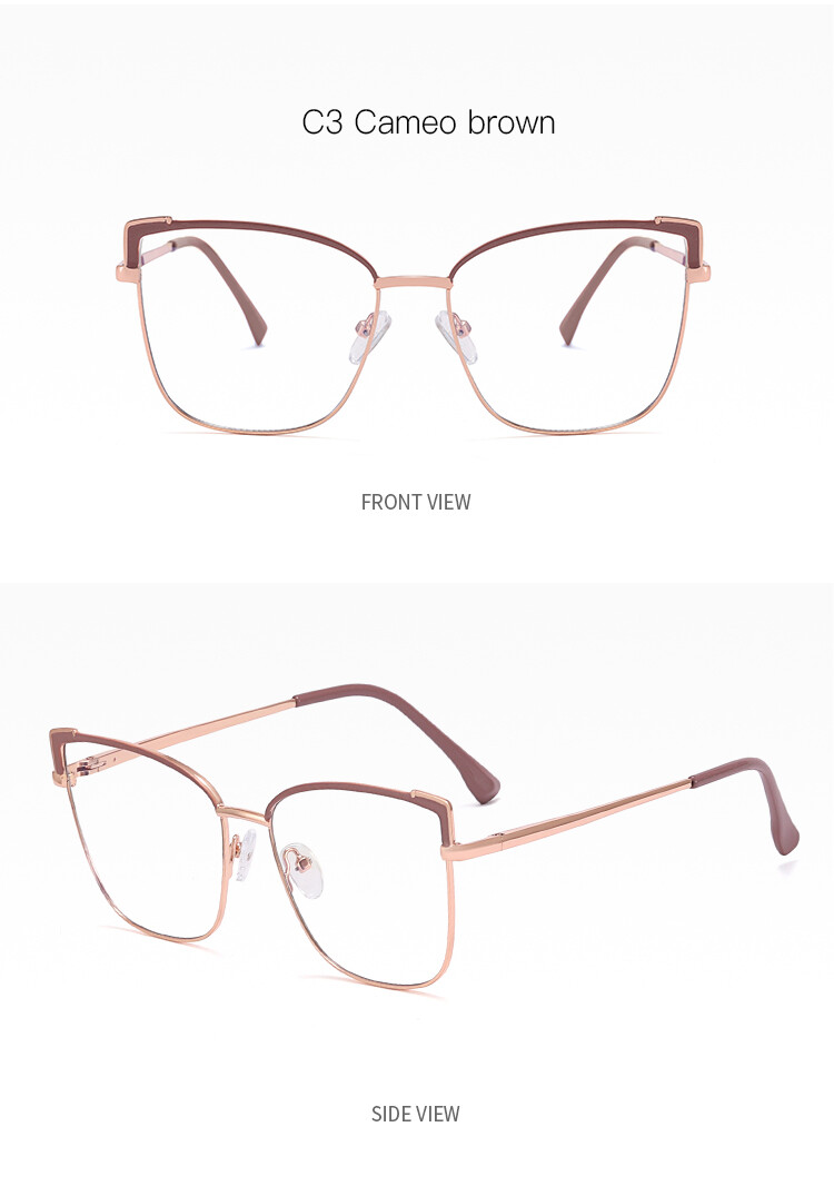 New Women's Metal Anti Blue Ray Computer Glasses Myopia Glasses Optical Frames