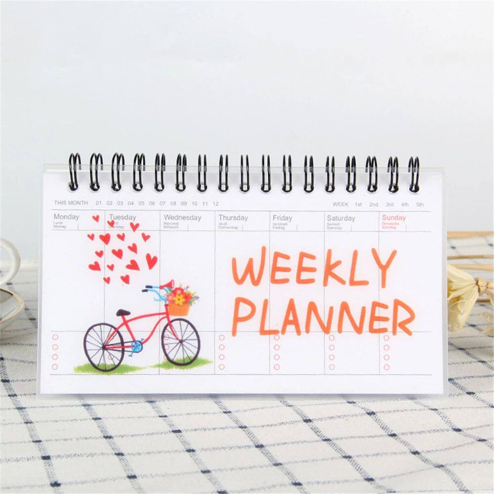 MMLUCK Office Supplies Stationary Schedule Book Weekly Planner Cartoon Coil Notebook Notebook Daily Planner Agenda Organizer Monthly Planner