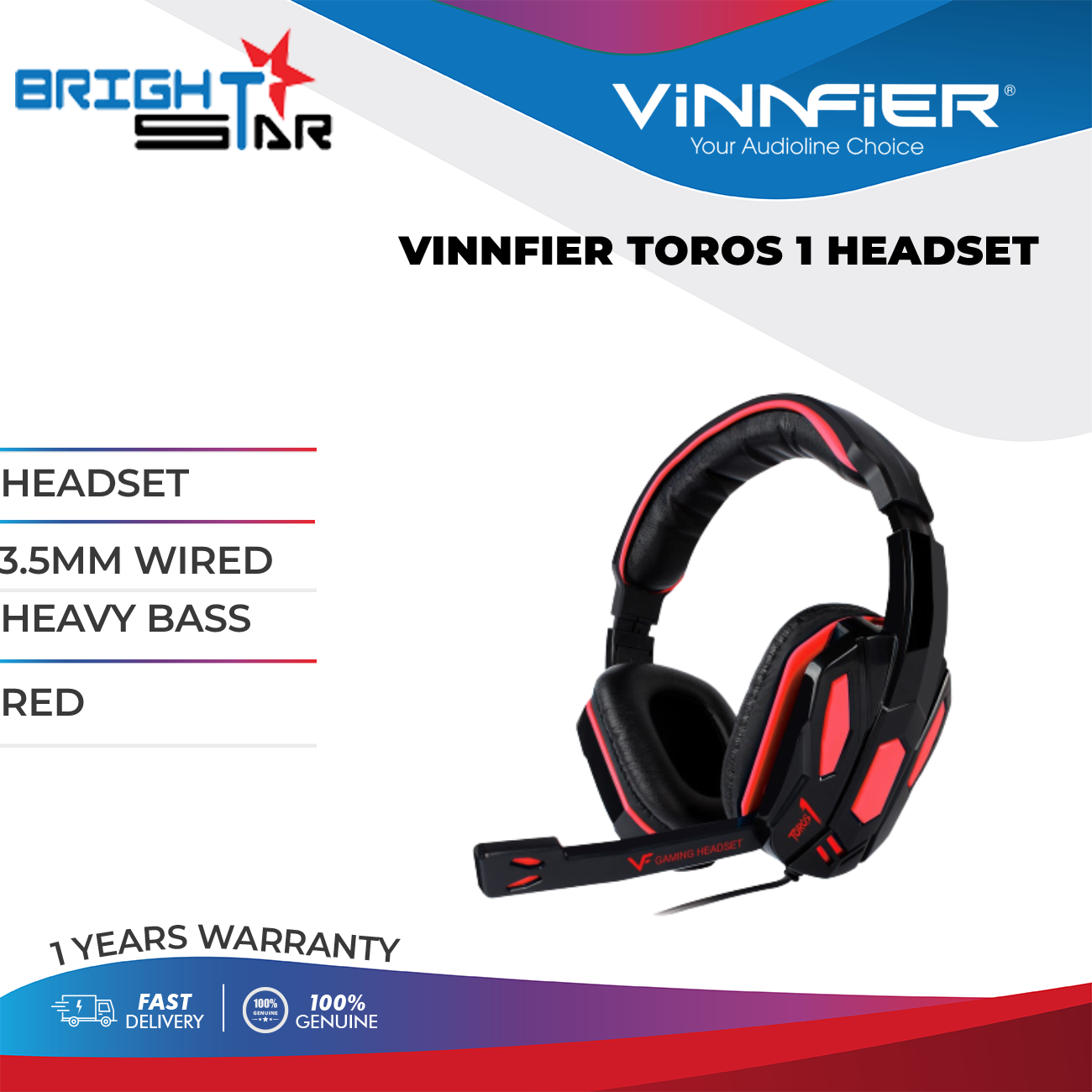 Vinnfier toros 1 gaming headset with mic hot sale