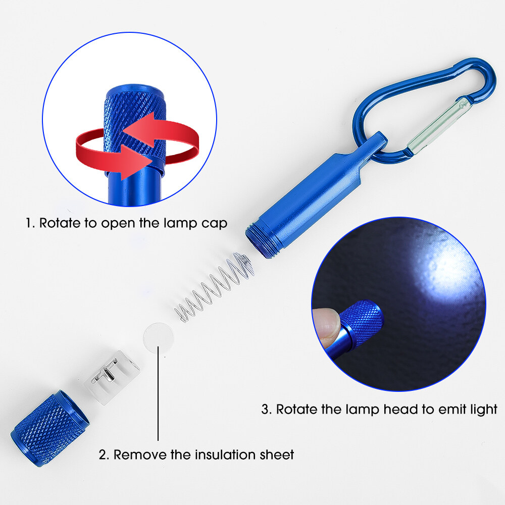 Mini Carabiner LED Flashlight Mini Flashlight Emergency Light Pocket-sized Flashlights Keychain Lights