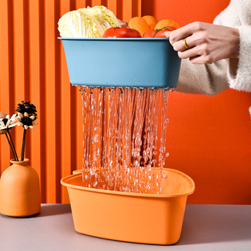 Rổ Thoát Nước Bồn Rửa Nhà Bếp Đa Năng Rổ Lọc Nước Hai Lớp Giỏ Phân Loại Đựng Đồ Nhà Bếp