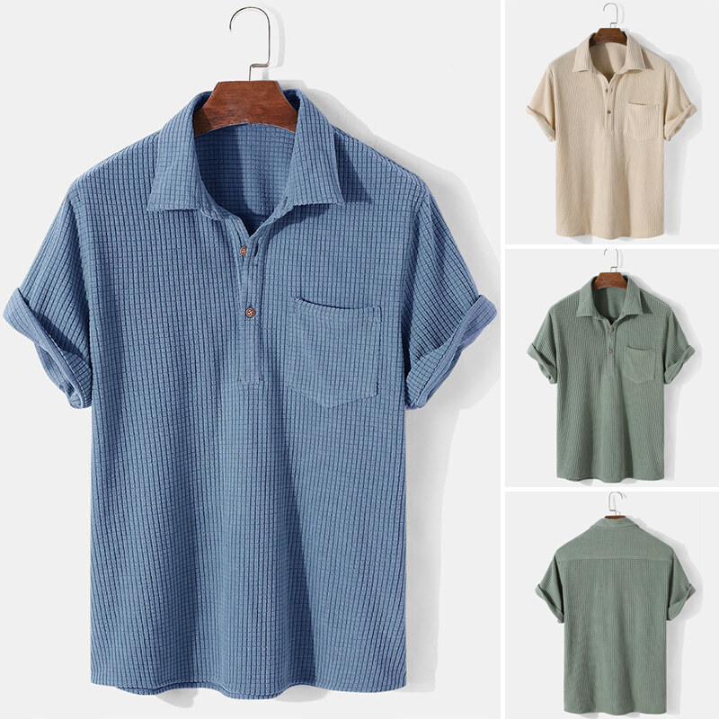 Beehoo ChArmkpR Mens Solid Color Waffle 