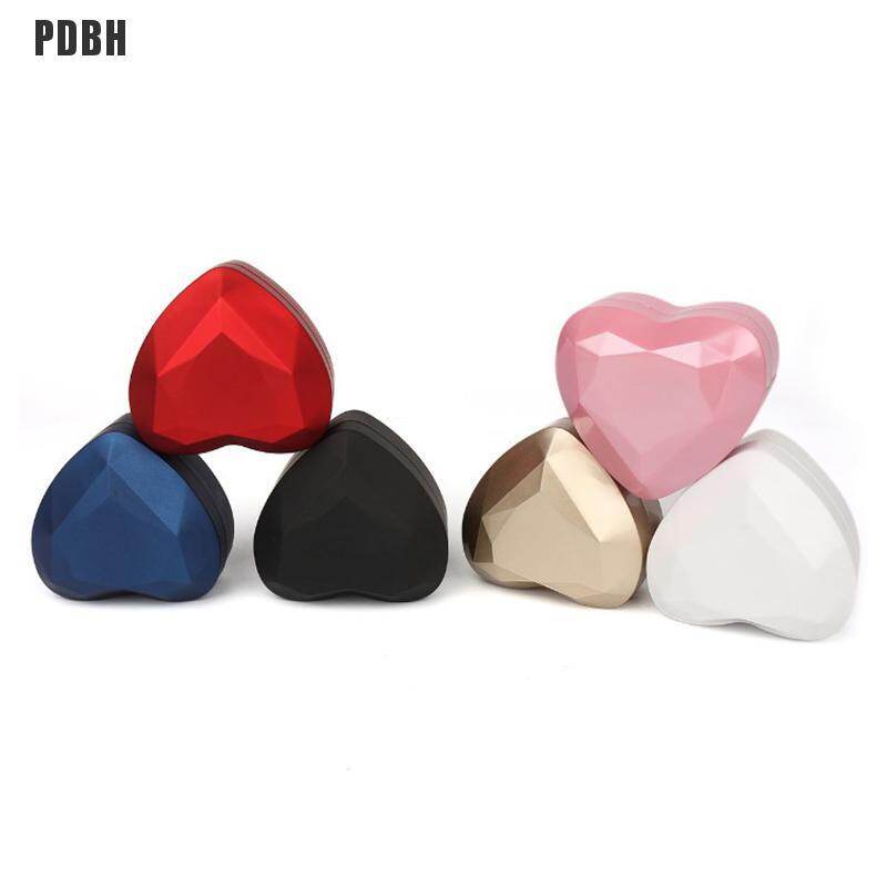 [PDBH Fashion Store] Heart Shape Led Light Ring Holder Box Proposal Wedding Band Display