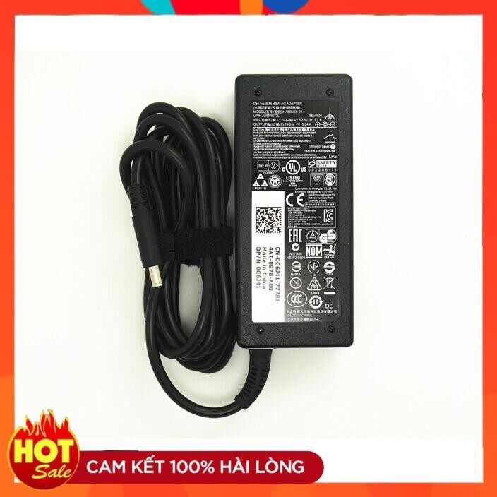 Bộ sạc 19.5v 3.34a 65w ac cho dell ha65ns5-00 inspiron 7000 15 7560 14 7460 7572 7570 latitude 3490390 + dây cáp