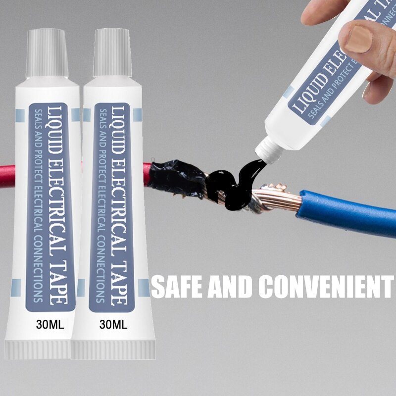 Romahome [Hàng có sẵn] Băng keo cách điện dạng lỏng 50ml, áo khoác cáp điện sửa chữa cao su phạm vi rộng
