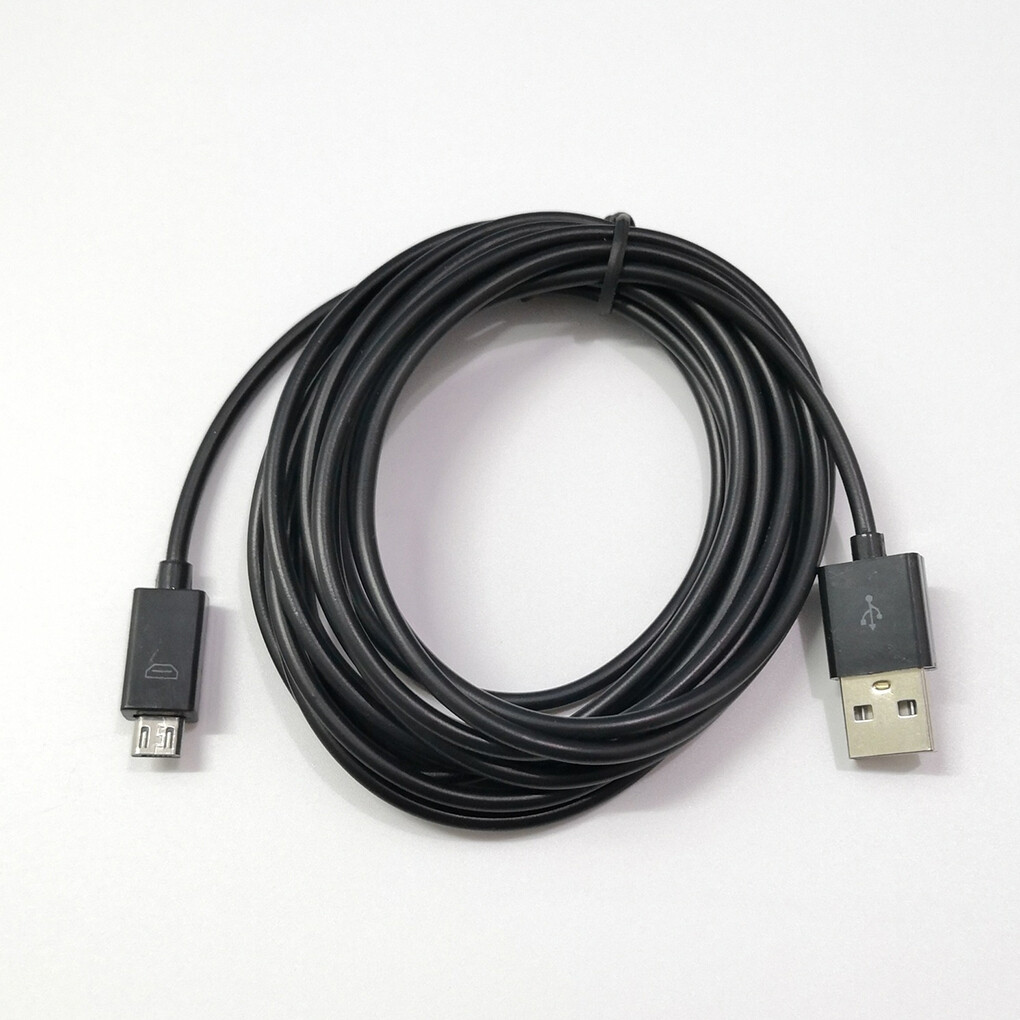 3M Micro USB Cable Black/White Charging Cord For Playstation 4 Game Controller
