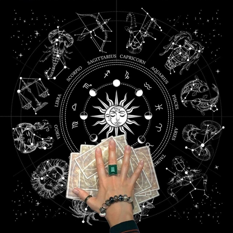 Square Flannel Tarot Altar Cloth Card Board Game Astrology Oracles Card Pad Table Cover Card Mat Divination Tablecloth