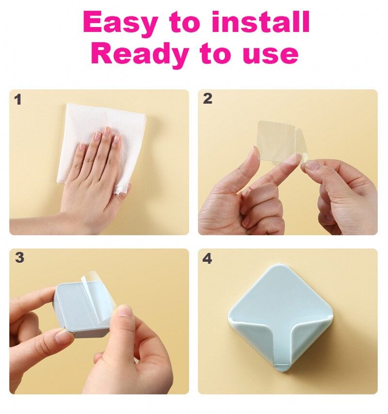 Creative Punch-free Power Cord Storage Rack Wall Storage Hooks Kitchen Plug Hooks Adhesive Hooks Power Socket Hanger Holder